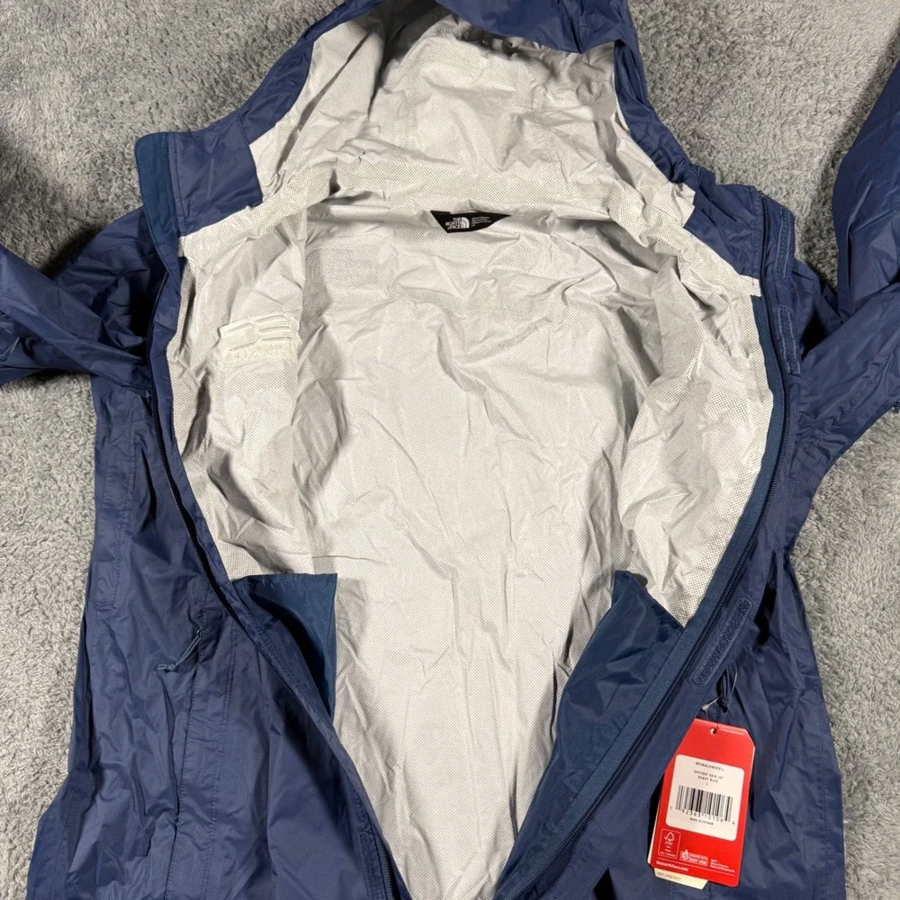 The North Face DryVent Rain Jacket  Shady Blue Hooded Lightweight Size Large NWT